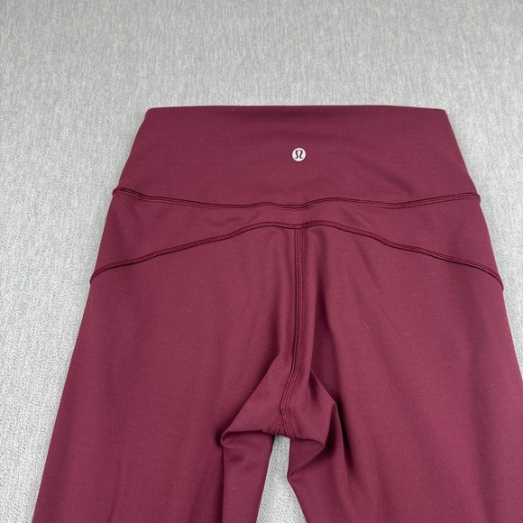 Lululemon Leggings Womens 8 Maroon In Movement 26" 7/8 Tight Yoga Gym Pants - Picture 10 of 12